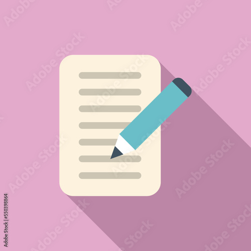 Write paper icon flat vector. Internet app. Web interface