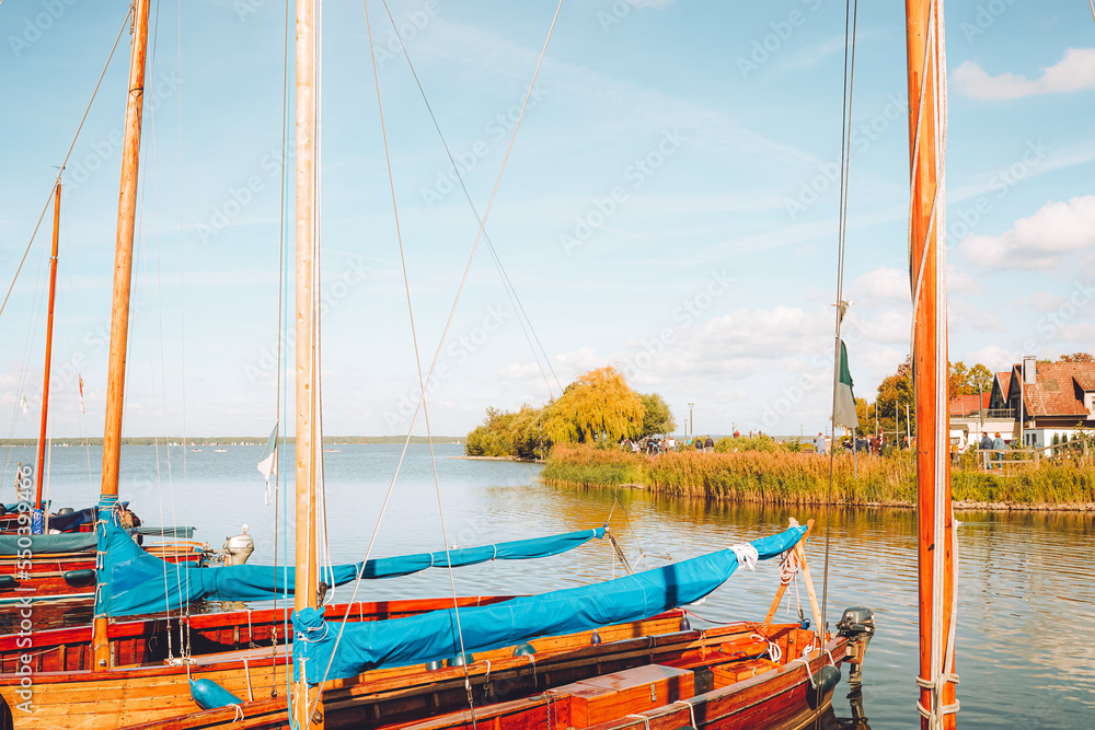 Fototapeta premium Landscape with sailing yachts