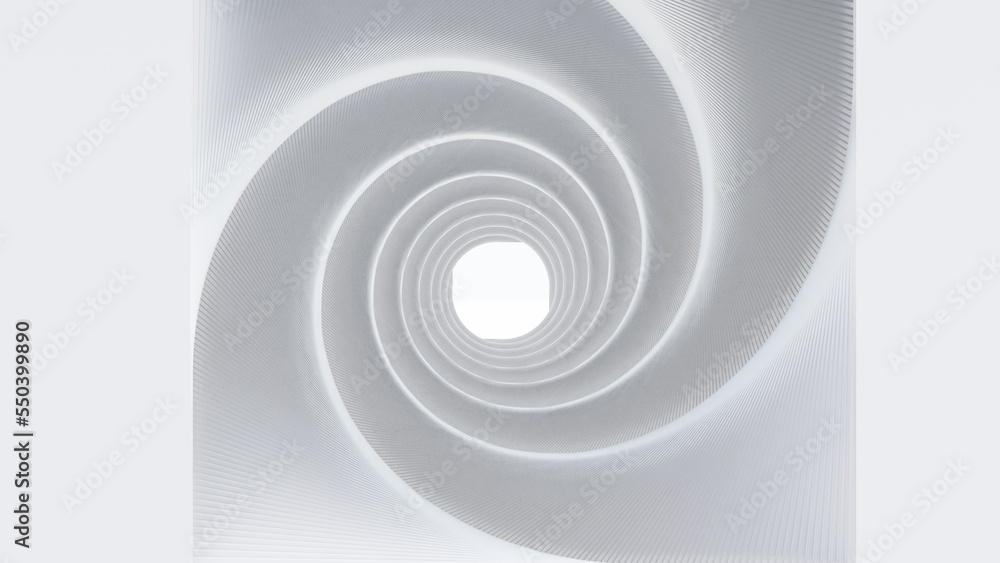 Fototapeta premium Abstract architecture background metal round tunnel 3d render