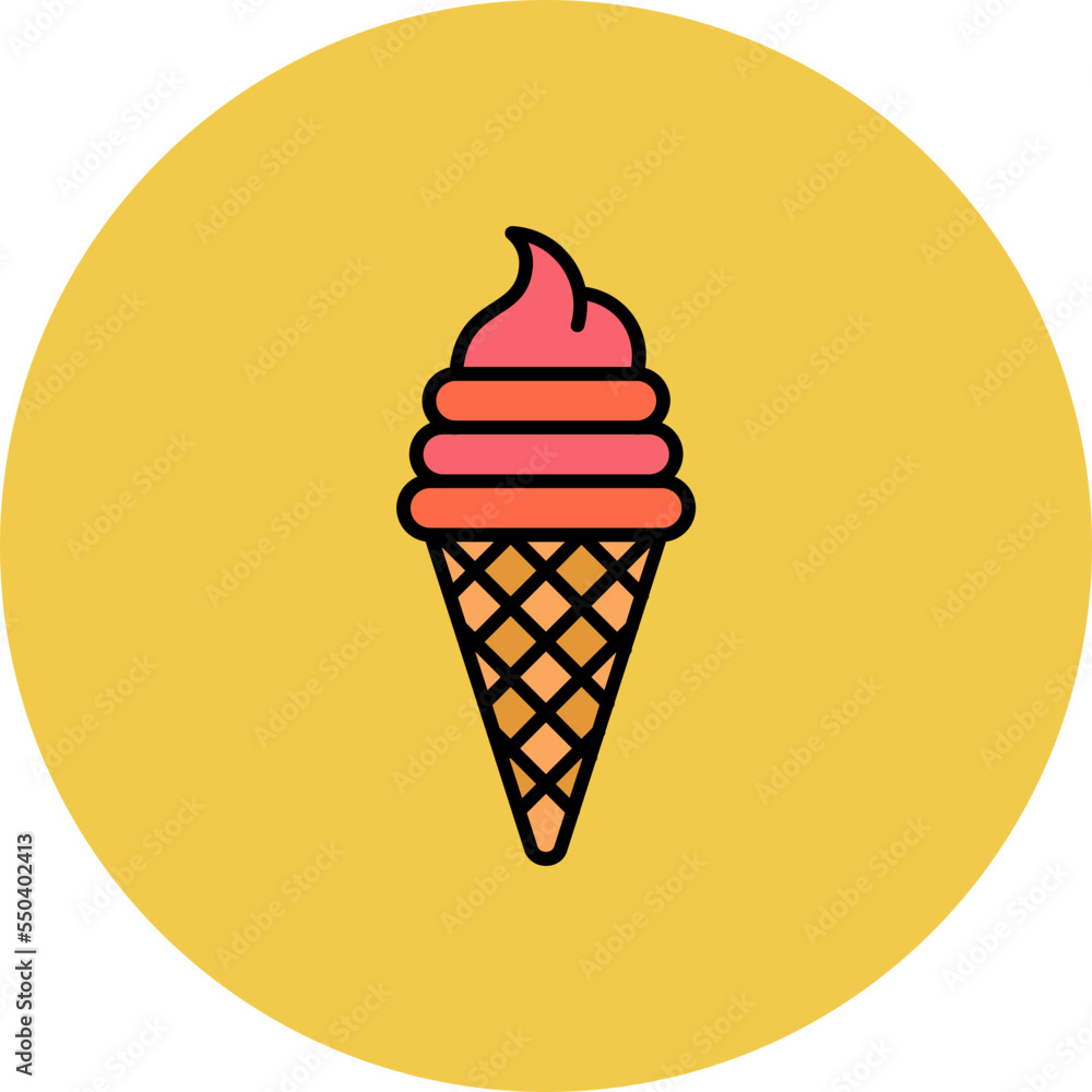 Ice Cream Multicolor Circle Filled Line Icon Ice Cream Multicolor Circle Filled Line Icon