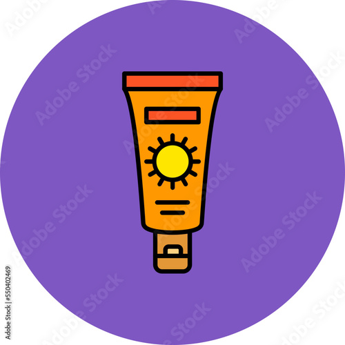 Sunscreen Multicolor Circle Filled Line Icon