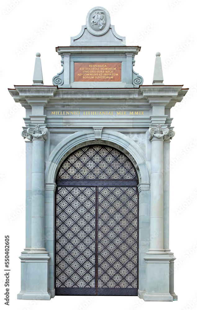 Obraz premium Classical castle entrance isolated