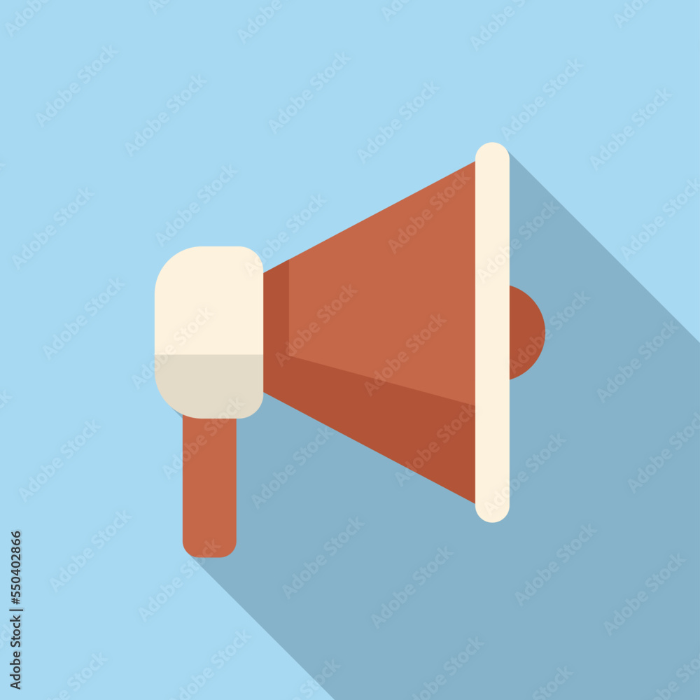 Megaphone icon flat vector. Computer interface. Screen frame Megaphone icon flat vector. Computer interface. Screen frame