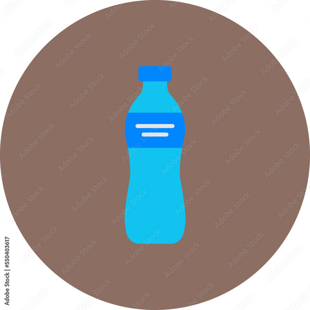 Water Bottle Multicolor Circle Flat Icon Water Bottle Multicolor Circle Flat Icon
