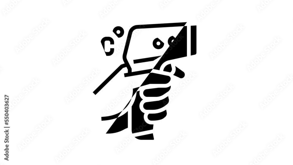 thermometer contactless line icon animation thermometer contactless line icon animation