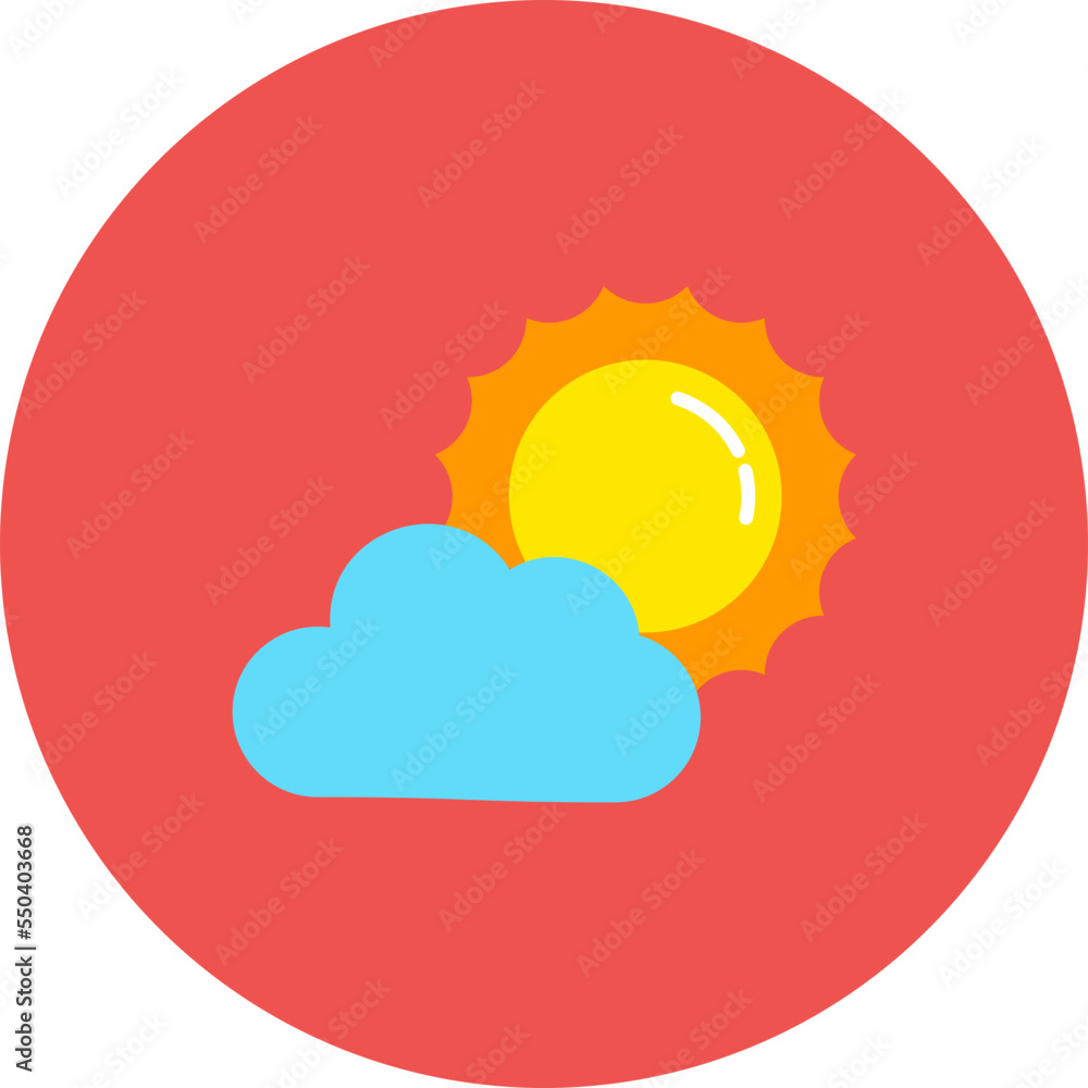 Sunny Multicolor Circle Flat Icon