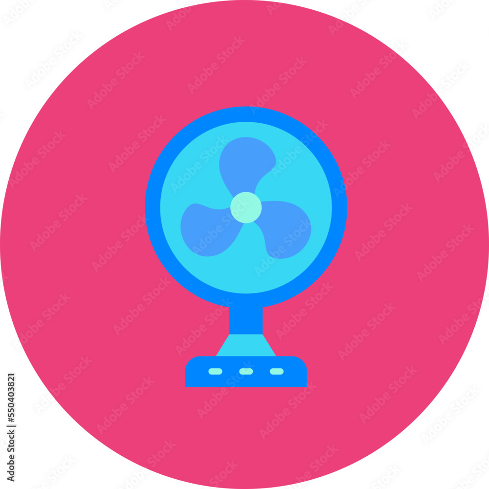 Stand Fan Multicolor Circle Flat Icon Stand Fan Multicolor Circle Flat Icon