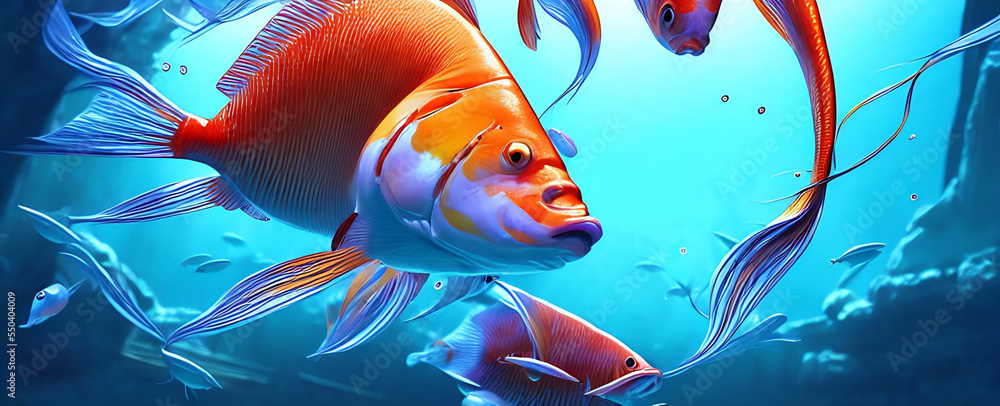Fotografie fish swimming in aquarium