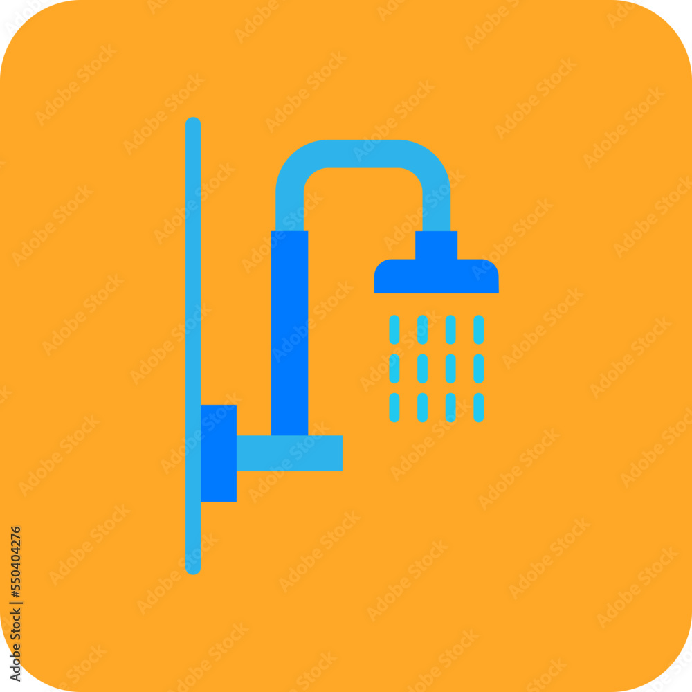 Obraz premium Shower Multicolor Round Corner Flat Icon