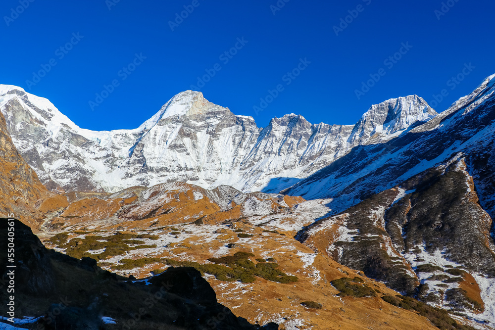 Beautiful Mountain of the Himalayas Mt. Markas in Api Base Camp, Darchula Nepal