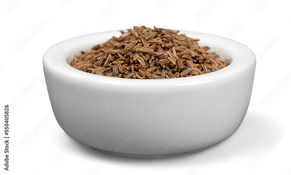Collection of different spices with names in white pans, isolated Collection of different spices with names in white pans, isolated