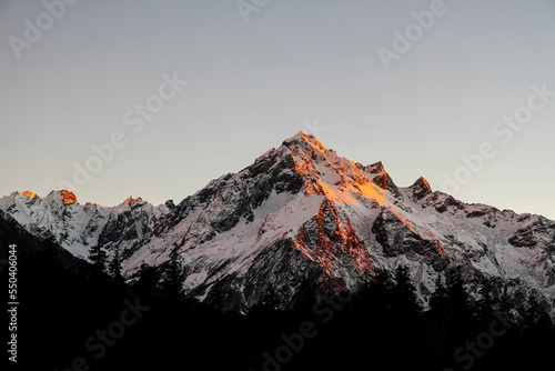 Sunrise Sunset in the mountains of Himalayas Nepal Api Base Camp Trek, Darchula, Nepal © Jasper Neupane