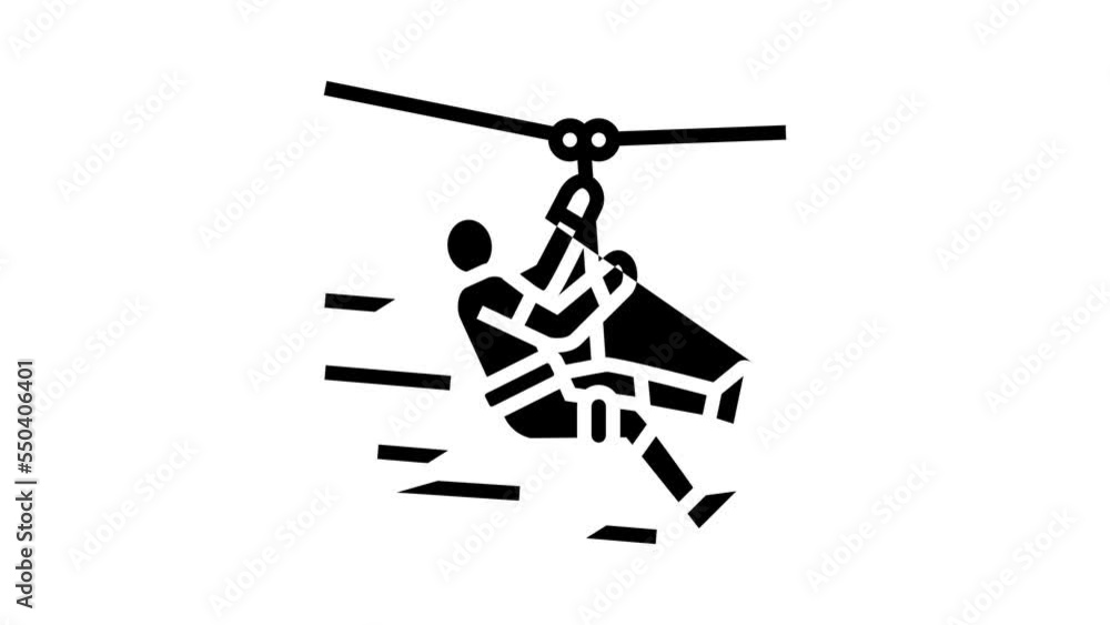 zip lining line icon animation zip lining line icon animation