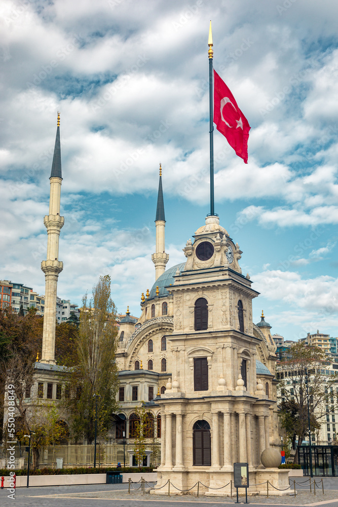 Naklejka premium Tophane Clock Tower is a clock tower situated in Tophane, a neighborhood in the Beyoglu district of Istanbul, Turkey.