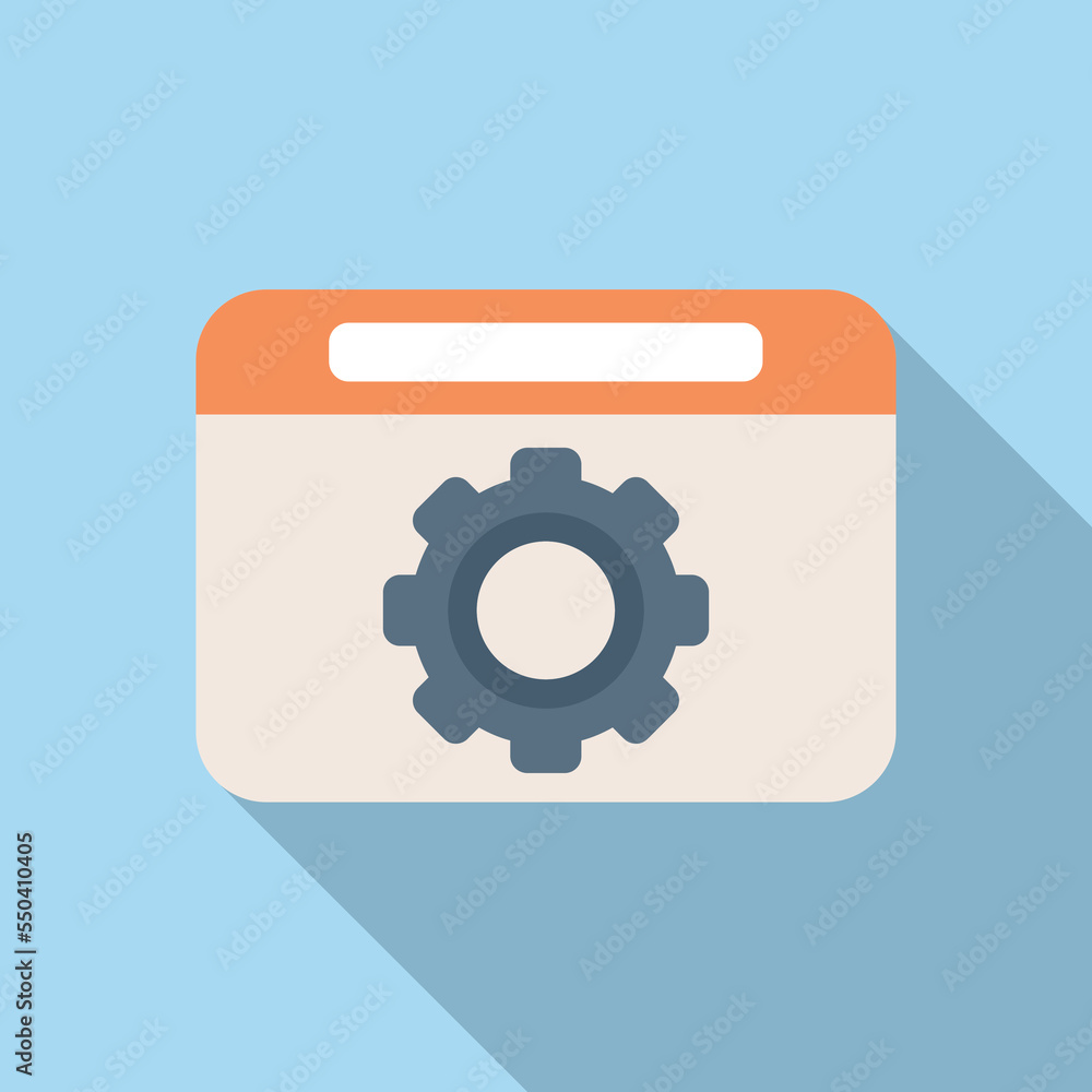 Gear system icon flat vector. Button interface. Internet website Gear system icon flat vector. Button interface. Internet website
