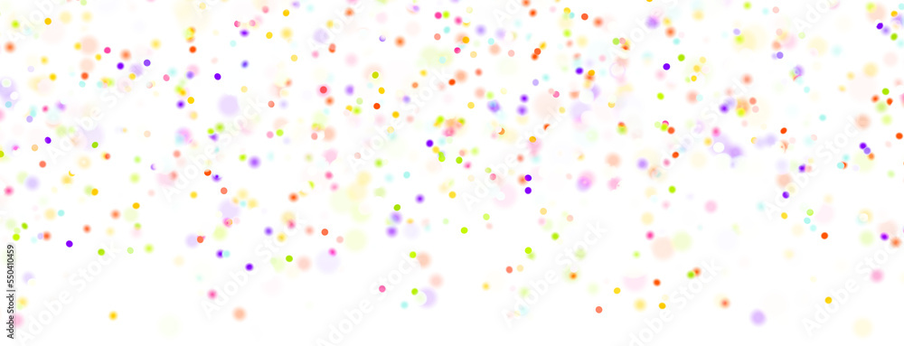 Multicolor confetti abstract background with a lot of falling pieces, isolated on a white background. Festive decorative tinsel element for design Multicolor confetti abstract background with a lot of falling pieces, isolated on a white background. Festive decorative tinsel element for design