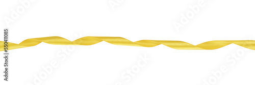 Yellow twisted ribbon isolated with clipping path