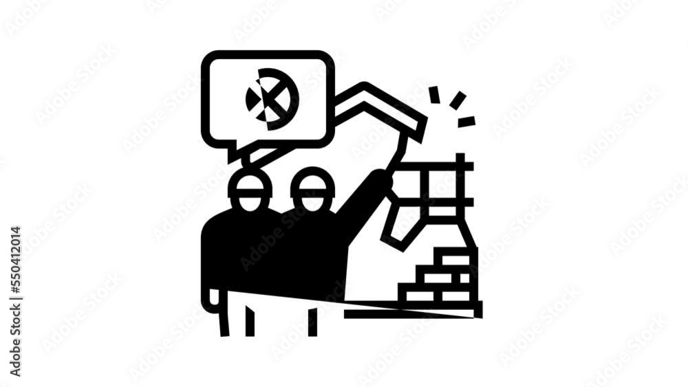 building strip outs line icon animation building strip outs line icon animation