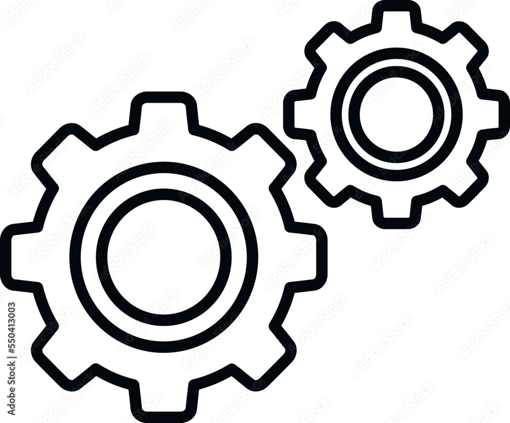 Web gear icon outline vector. Interface contact. App download Web gear icon outline vector. Interface contact. App download