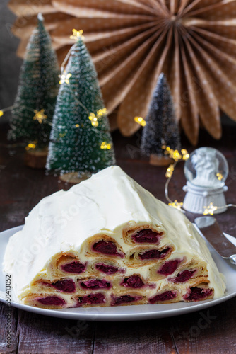 Monastery hut, a popular Soviet cake with cherry filling and sour cream.