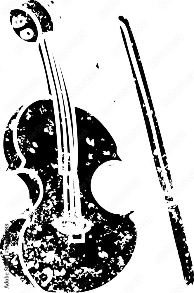 outline cartoon violin and bow Stock Vector Adobe Stock