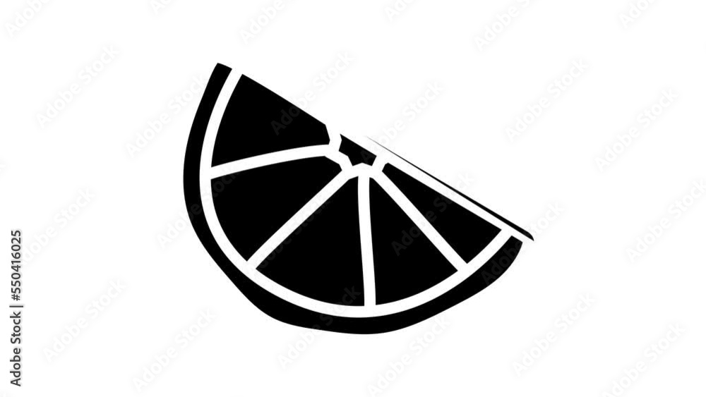 slice delicious orange line icon animation slice delicious orange line icon animation