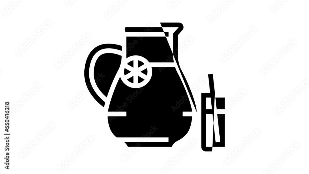 lemonade drink line icon animation lemonade drink line icon animation