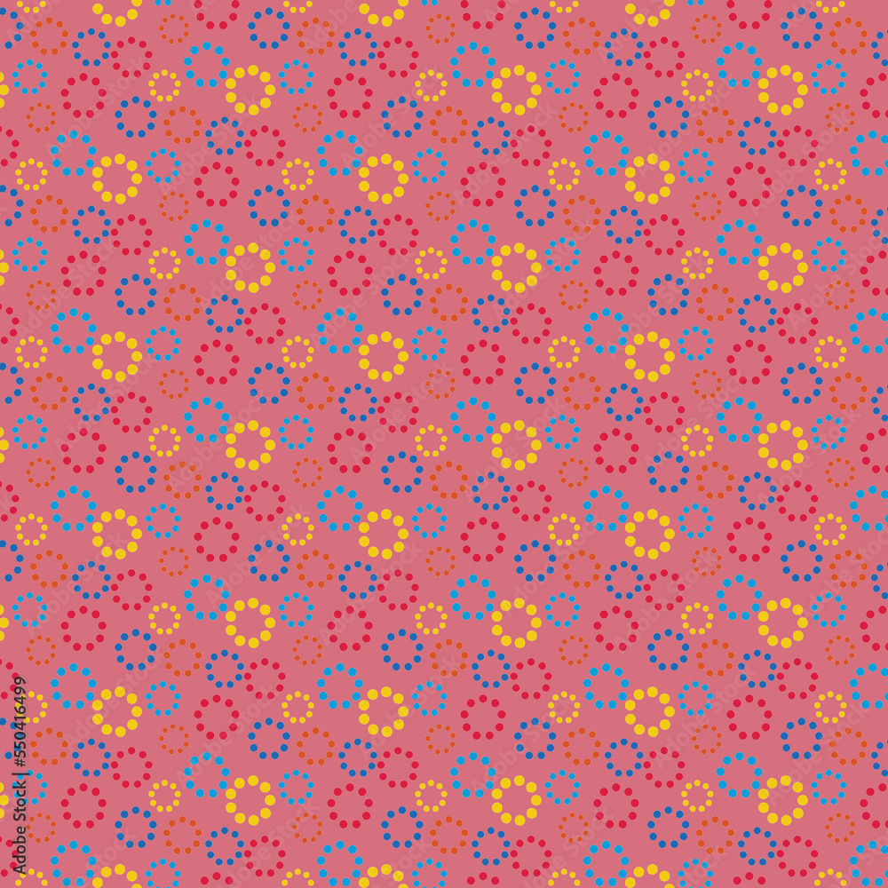 seamless pattern with flowers. cute isolated vector with colorful confetti dots, for wrapping paper, textile, kids print. summer party, gift box seamless pattern with flowers. cute isolated vector with colorful confetti dots, for wrapping paper, textile, kids print. summer party, gift box