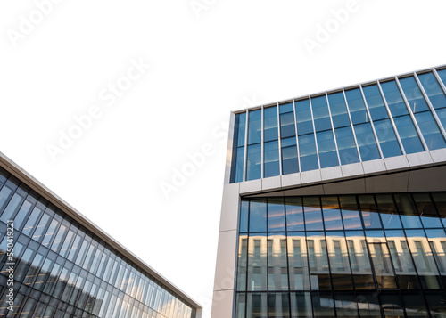 View to a modern office buildings isolated in transparent sky  