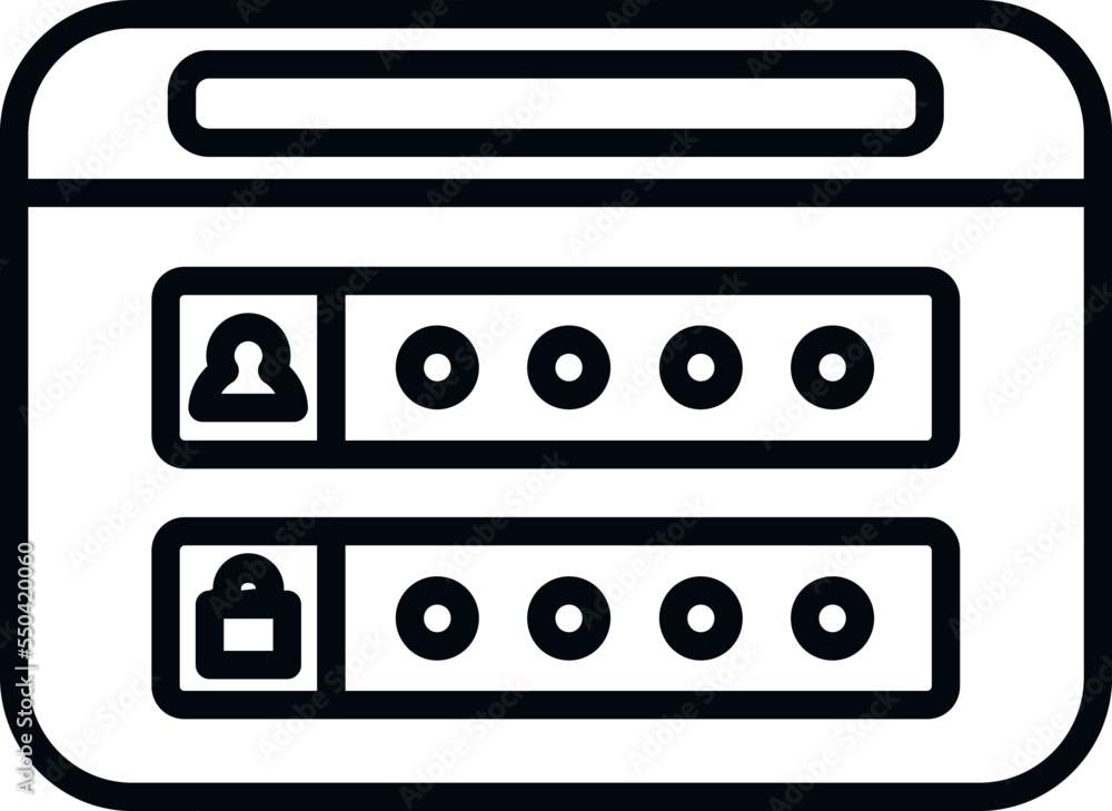 Web login icon outline vector. Internet interface. Website pin Web login icon outline vector. Internet interface. Website pin