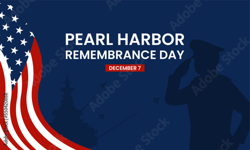 Pearl Harbor Remembrance Day Background. Suitable to use on Pearl Harbor Remembrance Dayevent. Also suitable for uploading social media at Pearl Harbor Remembrance Day