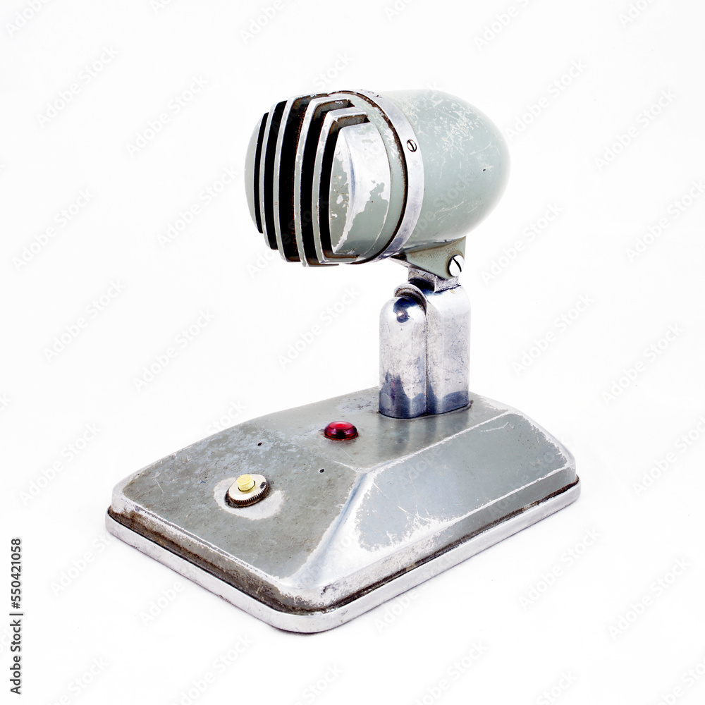 An old metal microphone, manufacturer unknown