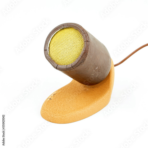 Old microphone made of plastic