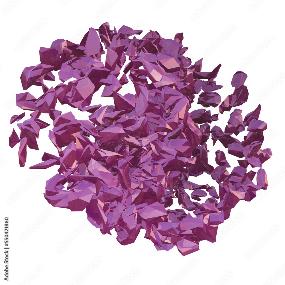 Abstract 3d isolated deformed purple design shape object Abstract 3d isolated deformed purple design shape object