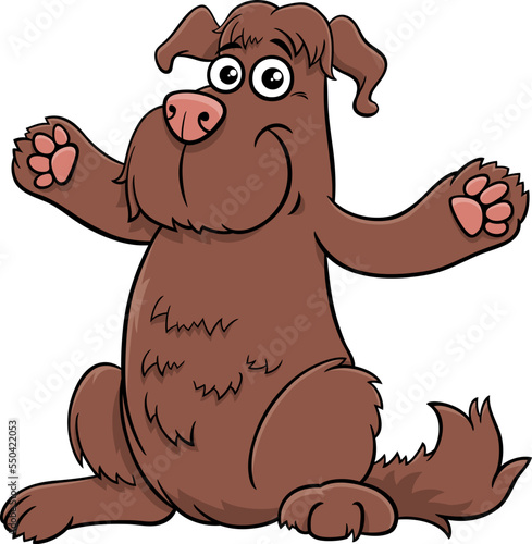 cartoon brown shaggy dog comic animal character