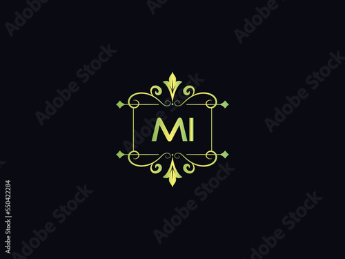 Classic Mi Luxury Logo, Minimalist mi Logo Letter Vector Icon Design