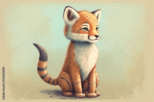 Cute Tiger Illustration created with AI