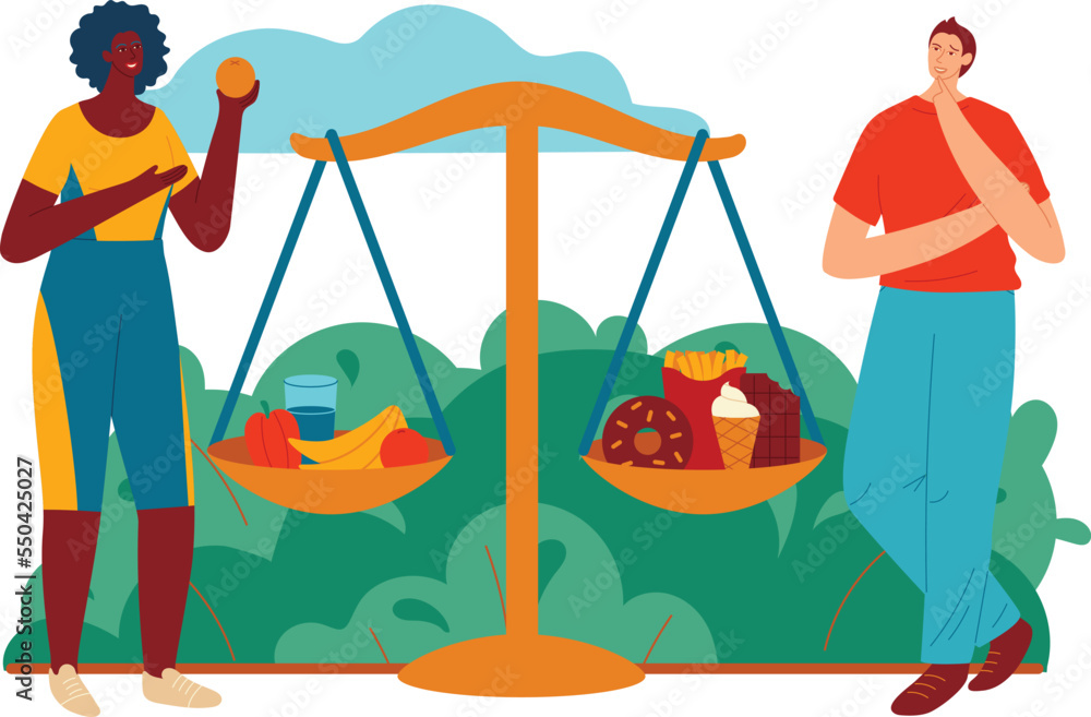 Φωτογραφία Sports health care, strengthening immunity, good outdoor habit, healthy eating, cartoon vector illustration, isolated on white