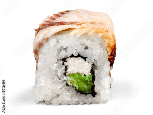 Sushi pieces collection, isolated on white background