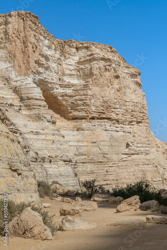 Hiking path at Ein Avdat a beautiful canyon in the Negev Desert in southern Israel. 