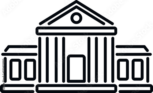 Library building icon outline vector. Campus education. Training outdoor