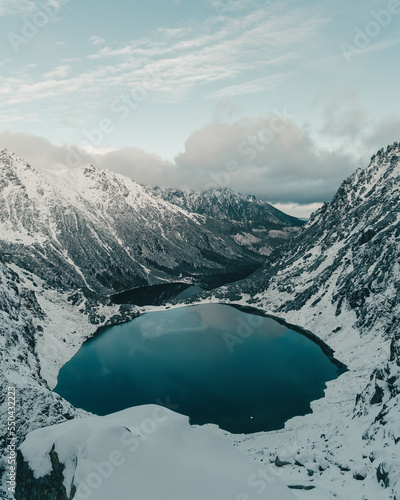 Fototapeta Naklejka Na Ścianę i Meble -  Lake in High Tatras Poland. Rysy and Morskie oko lake