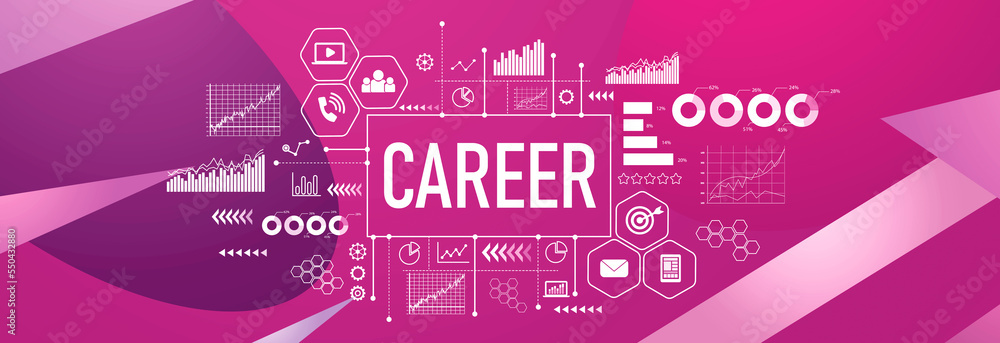 Career theme on a geometric pattern background Career theme on a geometric pattern background