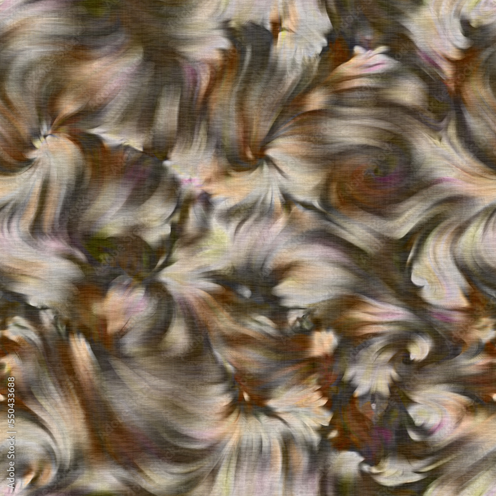 Fototapeta premium Marbled floral decorative pattern. Seamless botanical wash for organic all over print. Retro fashion tile. 