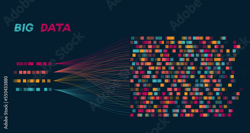 Big Data concepr vector background design. Big data statistical methods visualization concept vector design. 