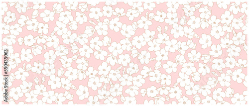 桜の花のシームレスなパターン手描き 