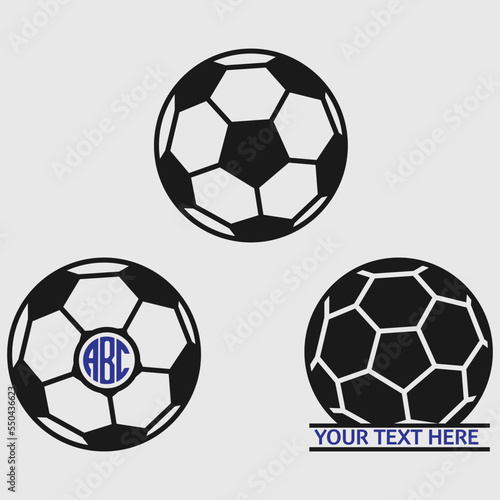 Soccer Ball Monogram Svg Cut File, Soccer Ball player, Soccer Ball goal, Soccer Ball Silhouette, Sports Ball Svg, Ball Svg, Sports Svg,