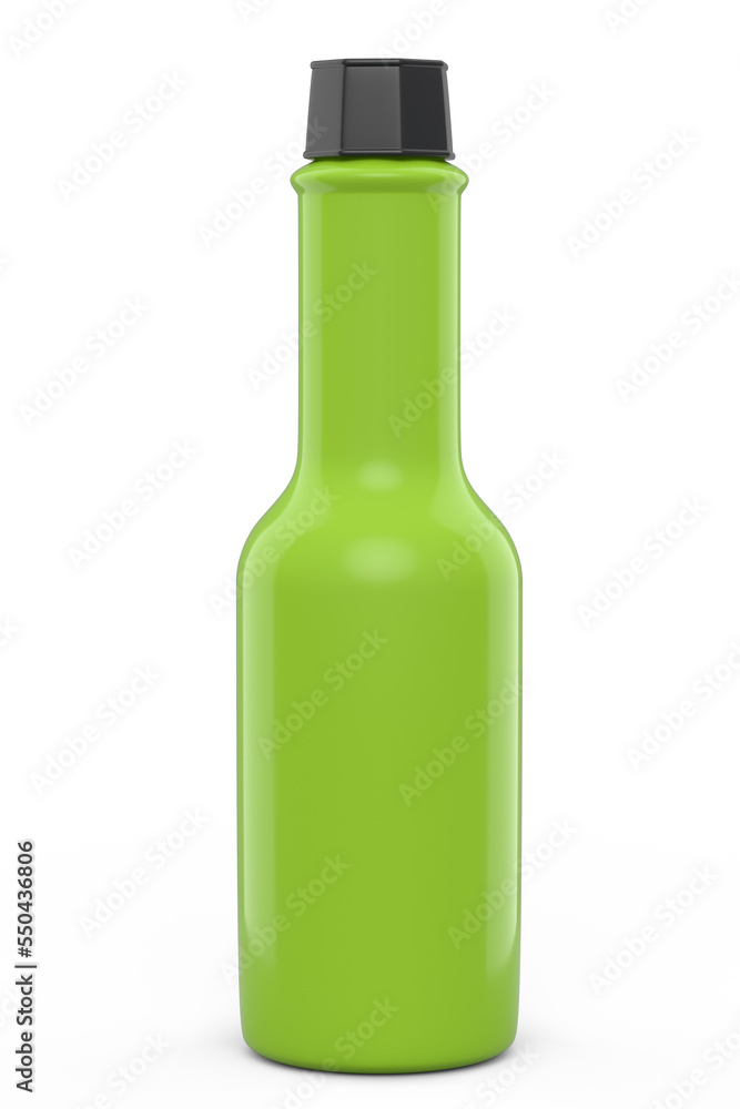 Tabasco hot chilli sauce bottle for mexican cuisine on white background