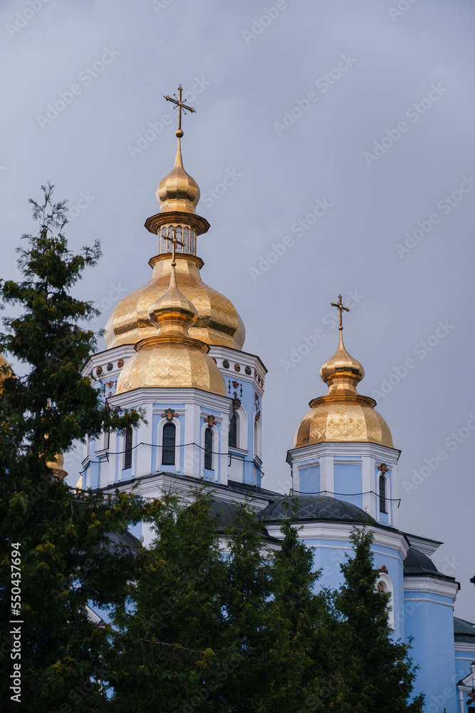 St Michael’s Monastery in Kiev before storm, Ukraine