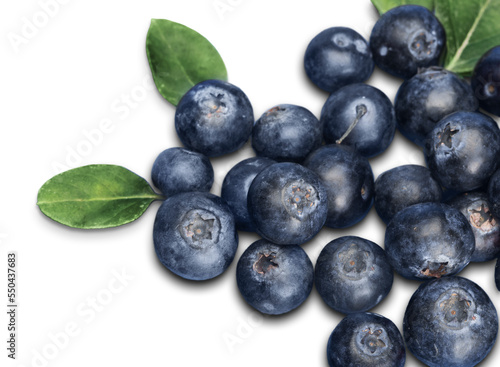 Fresh Ripe Blueberries isolated on white background